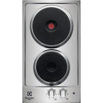 Electrolux PQX320P piano cottura Nero, Acciaio inox Da incasso Piastra sigillata 2 Fornello(i)
