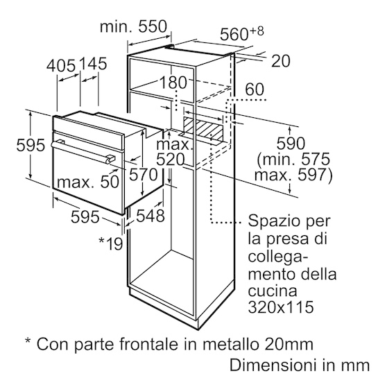 HB43AB521J - Siemens HB43AB521J forno 66 L 2850 W A Acciaio inossidabile -  Forni da incasso - Negozi Elettronica Roma - Radionovelli