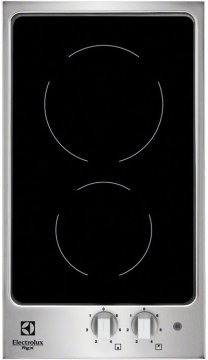 Electrolux PQX320C piano cottura Nero, Acciaio inox Da incasso Ceramica 2 Fornello(i)
