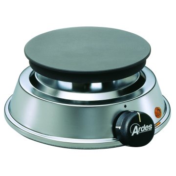 Ardes AR051 piano cottura Nero, Acciaio inox Superficie piana Piastra sigillata 1 Fornello(i)