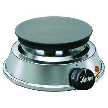 Ardes AR051 piano cottura Nero, Stainless steel Superficie piana Piastra sigillata 1 Fornello(i)