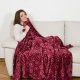 Kanguru 1075 coperta con maniche 130 x 170 cm Flanella Bordeaux 2