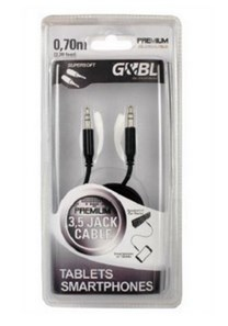 G&BL PLJJB07 cavo audio 0,7 m 3.5mm Nero