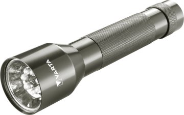 Varta Aluminium F20 LED Flashlight (incl. 2x Longlife Power C Batterie per l'uso quotidiano, 150 lumen, antiurto, 3 anni di garanzia) argento per la casa, il campeggio, l'outdoor