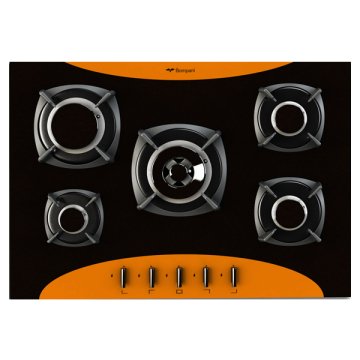 Bompani BO219VE/N piano cottura Nero, Arancione Da incasso Gas 5 Fornello(i)