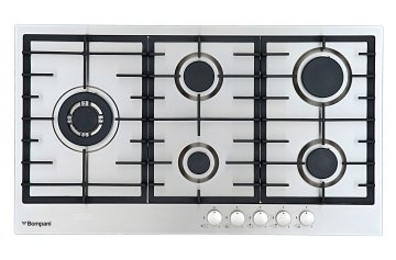 Bompani BO293MQ/N piano cottura Nero, Acciaio inox Da incasso 89 cm Gas 5 Fornello(i)