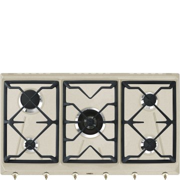 Smeg SRV896AVOGH piano cottura Crema Da incasso Gas 5 Fornello(i)