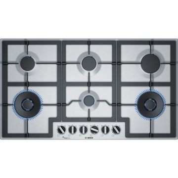 Bosch Serie 6 PCT9A5B90 piano cottura Acciaio inox Da incasso Gas 6 Fornello(i)