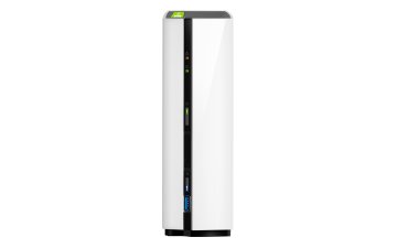 QNAP TS-128 server NAS e di archiviazione Mini Tower 1 GB DDR3 0 TB QNAP Turbo System Nero, Bianco