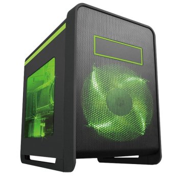 MS-Tech CROW Q1/GR computer case Cubo Nero, Verde