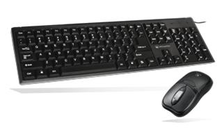 Atlantis Land Keyboard combo Kit tastiera Mouse incluso USB QWERTY Nero