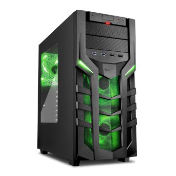 Sharkoon DG7000 Midi Tower Nero, Verde