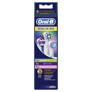 Braun 162834 testina per spazzolino 3 pz Multicolore