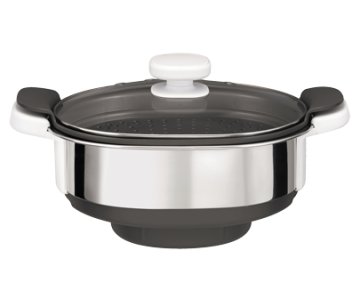 Moulinex XF384B10 3,7 L Vetro, Acciaio inox Set cestello per cottura a vapore