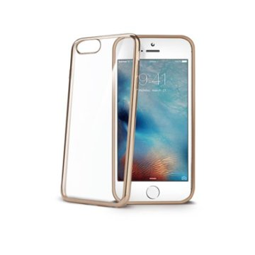 Celly LASER800GD custodia per cellulare 11,9 cm (4.7") Cover Oro, Trasparente