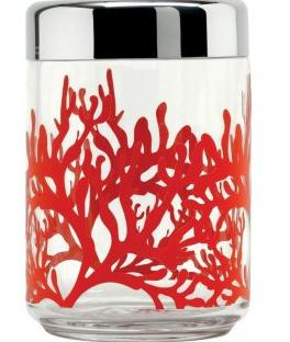 Alessi ESI13 recipiente Rotondo Vetro Rosso, Trasparente