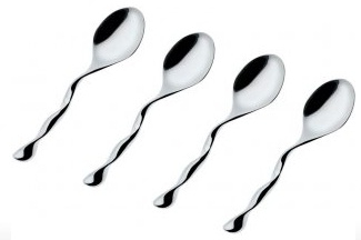 Alessi WAL01SET cucchiaio Cucchiaino da caffè Acciaio inox 4 pz
