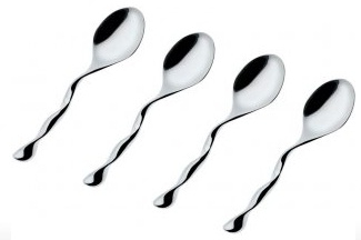 Alessi WAL01SET cucchiaio Cucchiaino da caffè Stainless steel 4 pz