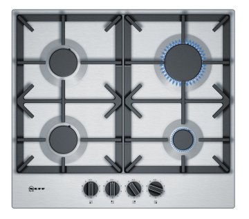 Neff T26DS49N0D piano cottura Nero, Argento Da incasso Gas 4 Fornello(i)