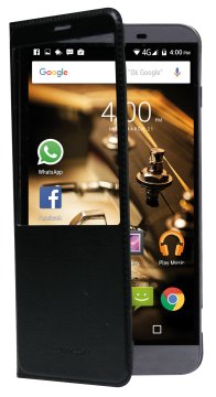 Mediacom M-X555UFC custodia per cellulare 14 cm (5.5") Custodia flip a libro Nero