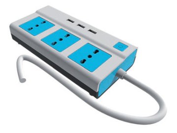 Mediacom M-PM3IU3 prolunghe e multiple 1,5 m 3 presa(e) AC Interno Blu, Grigio