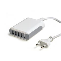 Celly POWER STATION 5 USB PORT 8A Universale Grigio, Bianco AC Interno