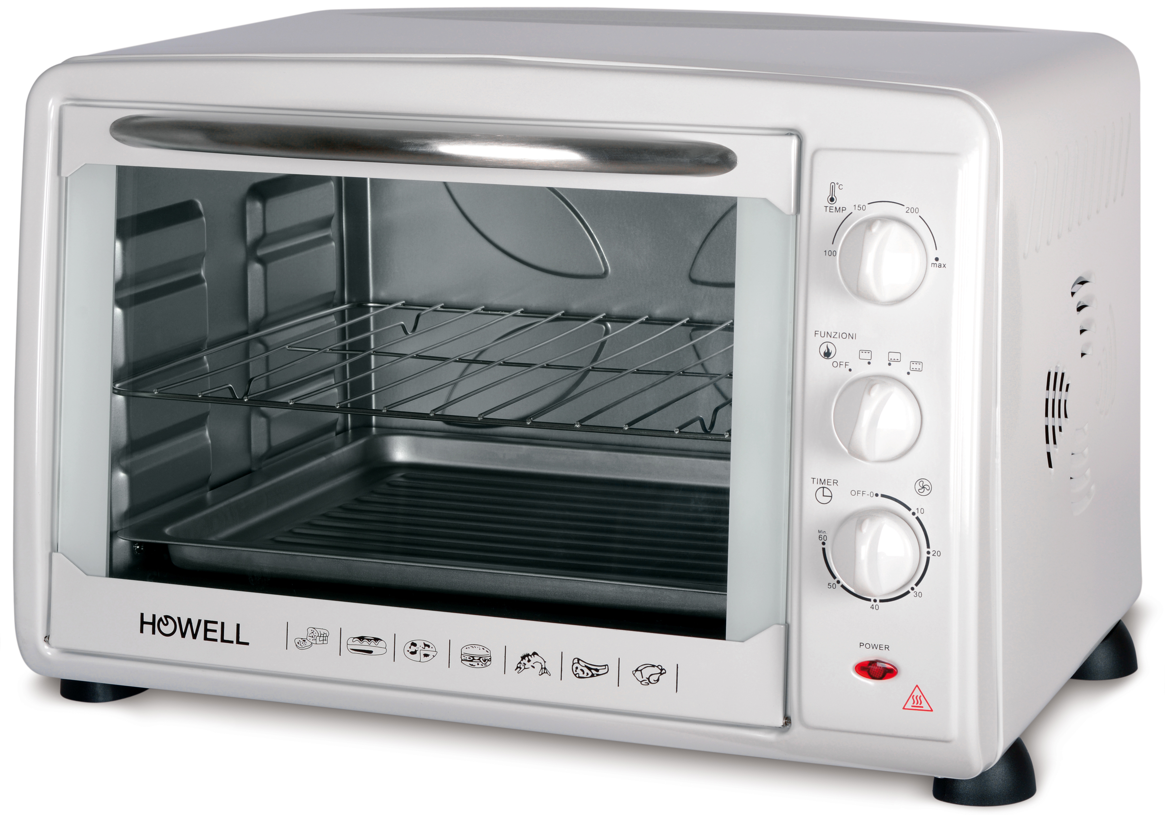 FE3834L - Howell HO.FE3834L fornetto con tostapane 38 L Bianco - Fornetti  elettrici - Cottura cibi - Negozi Elettronica Roma - Radionovelli