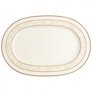 Villeroy & Boch 1043902940 piatto piano Ovale Beige, Ottone, Bianco