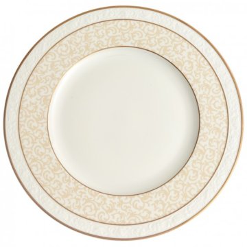 Villeroy & Boch 1043902630 piatto piano Rotondo Porcellana Ottone, Bianco
