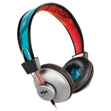 The House Of Marley Positive Vibration Cuffie Cablato A Padiglione Musica e Chiamate Turchese, Rosso, Argento, Nero