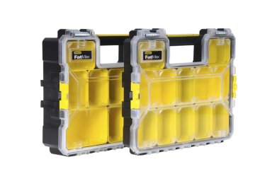 Stanley 1-97-518 Cassetta degli attrezzi Scatola per minuteria Plastica Nero, Trasparente, Giallo