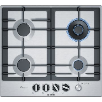 Bosch Serie 6 PCH6A5M90 piano cottura Acciaio inox Da incasso Gas 4 Fornello(i)