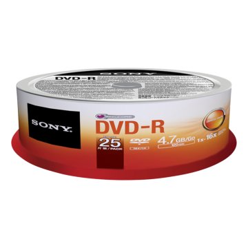 Sony DVD-R 16x, 25 4,7 GB 25 pz