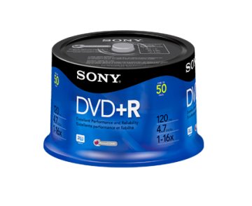 Sony DVD+R 16x, 50 4,7 GB 50 pz