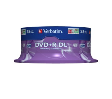 Verbatim DVD+R Double Layer 8x Matt Argento 25pk Spindle 8,5 GB DVD+R DL 25 pz