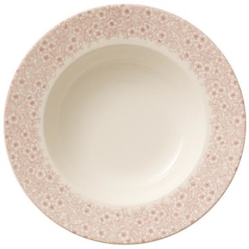 Villeroy & Boch Floreana Red Piatto fondo Rotondo Porcellana Rosso, Bianco 1 pz