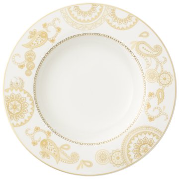 Villeroy & Boch 1043822700 piatto piano Piatto fondo Rotondo Porcellana Oro, Bianco 1 pz