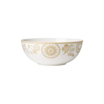 Villeroy & Boch Anmut Samarah Insalatiera Rotondo Porcellana Oro, Bianco