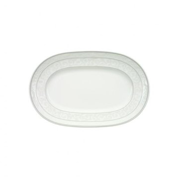 Villeroy & Boch 1043923570 piatto piano Piatto per antipasto Ovale Porcellana Grigio, Bianco