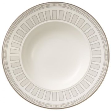 Villeroy & Boch La Classica Contura Piatto fondo Rotondo Porcellana Grigio, Argento, Bianco 1 pz