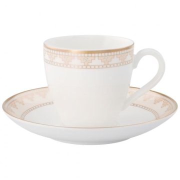 Villeroy & Boch Samarkand tazza Beige, Oro, Bianco Espresso 2 pz