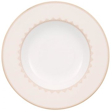 Villeroy & Boch Samarkand Piatto fondo Rettangolare Porcellana Rosa, Bianco 1 pz