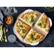 Villeroy & Boch Pizza Passion Bamboo, Porcellana Bianco, Legno Rotondo Set da portata 3