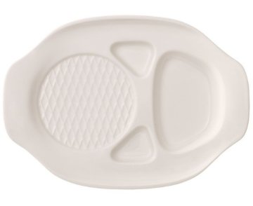 Villeroy & Boch BBQ Passion Piatto per pane e burro Ovale Porcellana Bianco