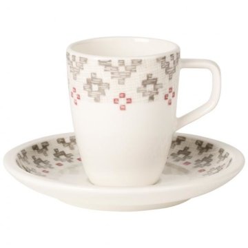 Villeroy & Boch Artesano Montagne tazza Grigio, Rosso, Bianco Espresso 2 pz