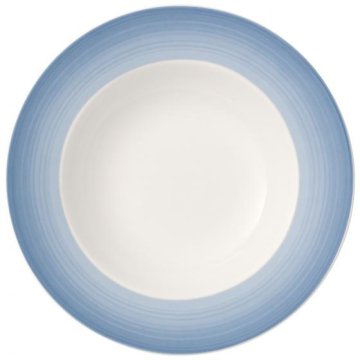 Villeroy & Boch Colourful Life Winter Sky Deep Piatto fondo Rotondo Porcellana Blu, Bianco 1 pz