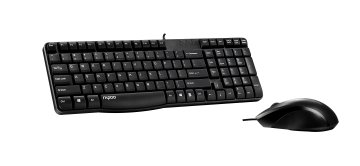 Rapoo N1850 – Tastiera e mouse ottico via cavo – Layout italiano – nero