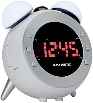 New Majestic RS 105 radio Orologio Digitale Argento, Bianco