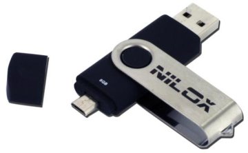 Nilox Pendrive 8GB unità flash USB USB Type-A / Micro-USB 2.0 Nero, Grigio