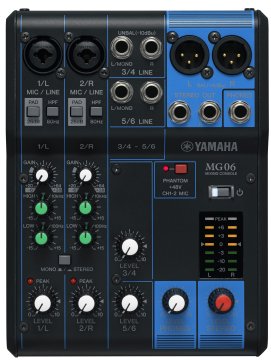 Yamaha MG06 mixer audio 6 canali Nero
